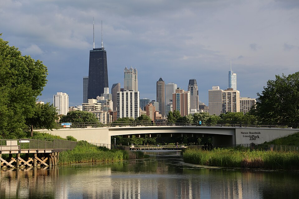 Chicago skyline view from Lincoln Park